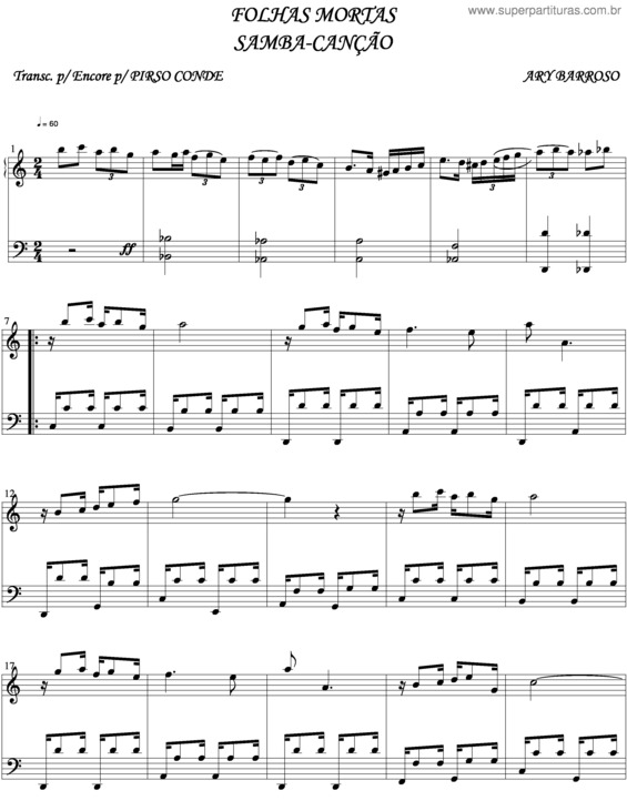 Partitura da música Folhas Mortas v.6