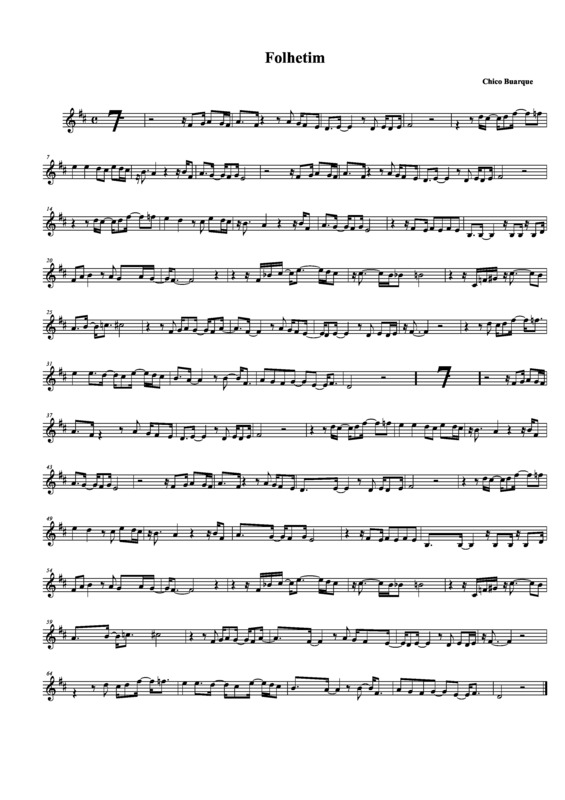 Partitura da música Folhetim v.2