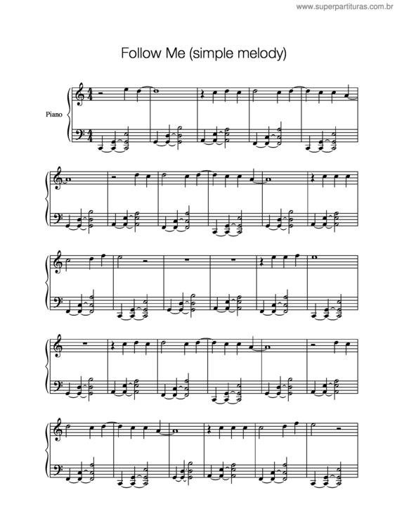 Partitura da música Follow Me v.2