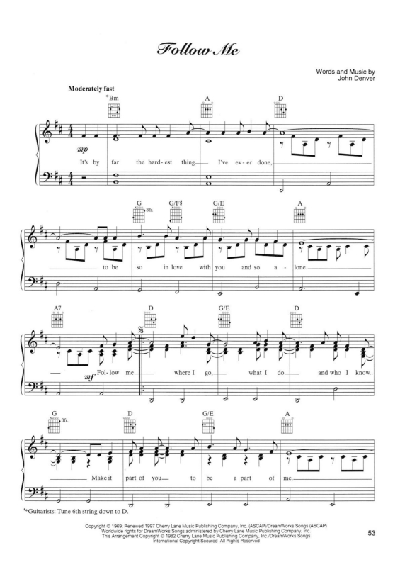 Partitura da música Follow Me