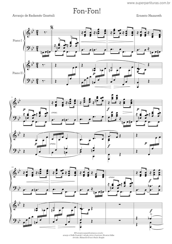 Partitura da música Fon-Fon!