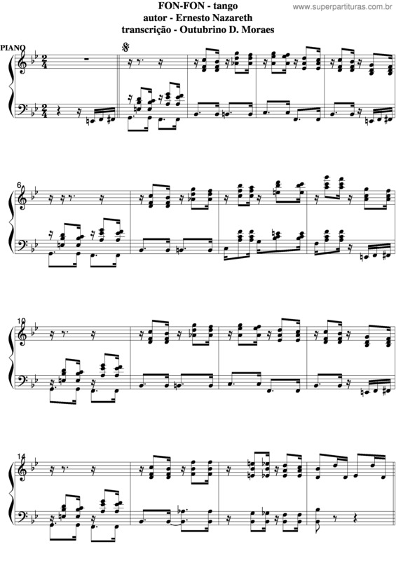 Partitura da música Fon-Fon