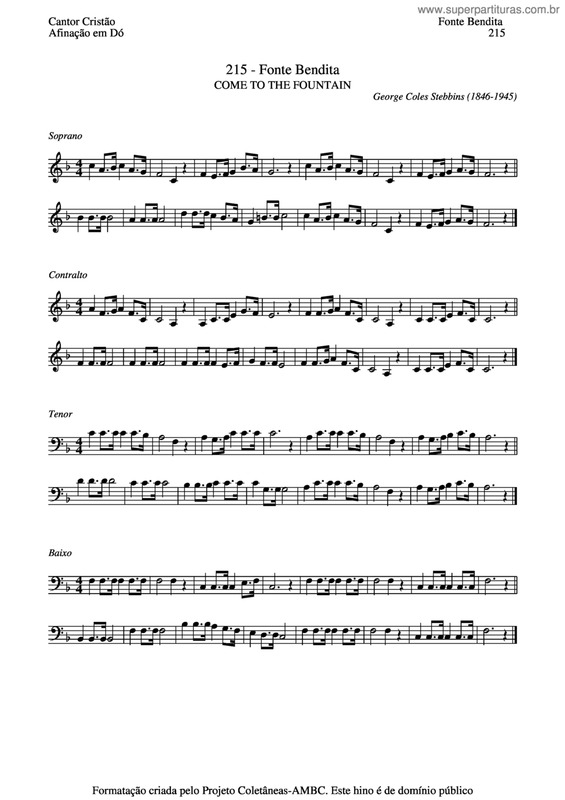 Partitura da música Fonte Bendita v.2