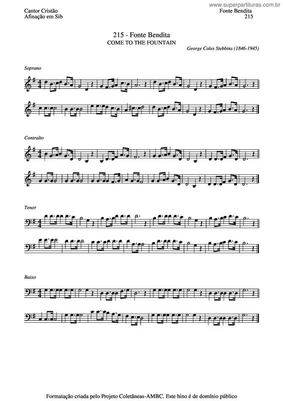 Partitura da música Fonte Bendita v.3