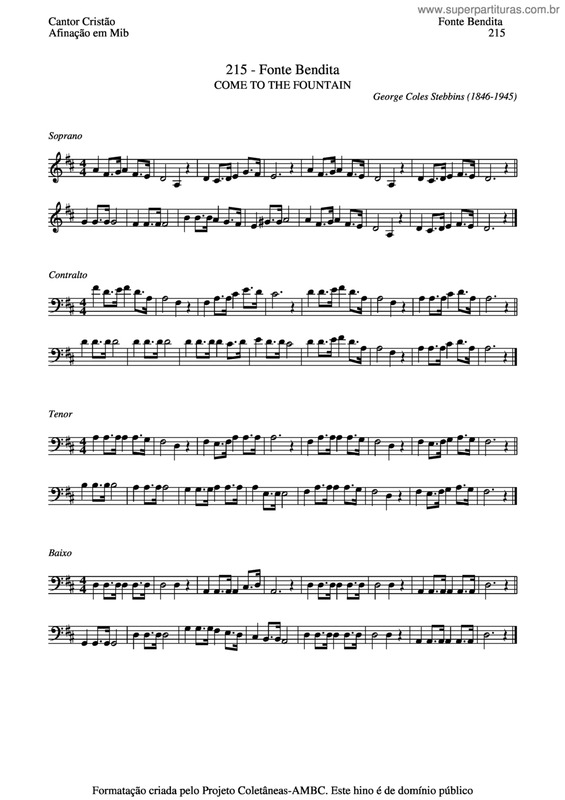 Partitura da música Fonte Bendita v.4