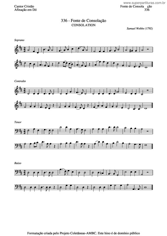 Partitura da música Fonte De Consolação