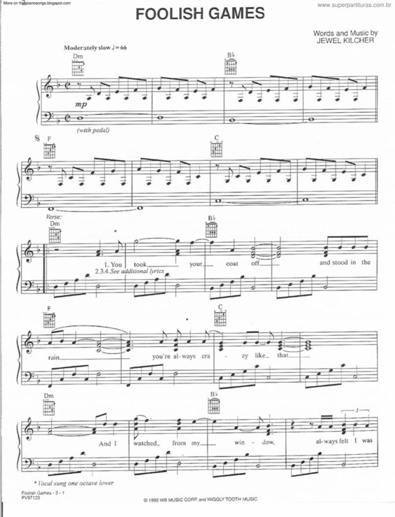 Partitura da música Foolish Games v.3