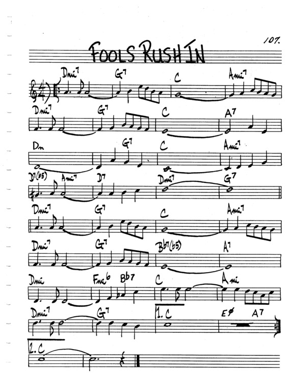 Partitura da música Fools Rush In v.3
