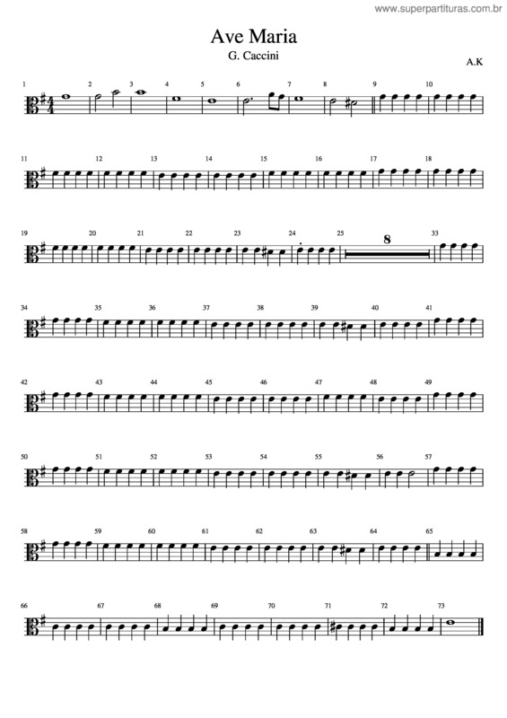 Partitura da música For David Ave Maria Viola