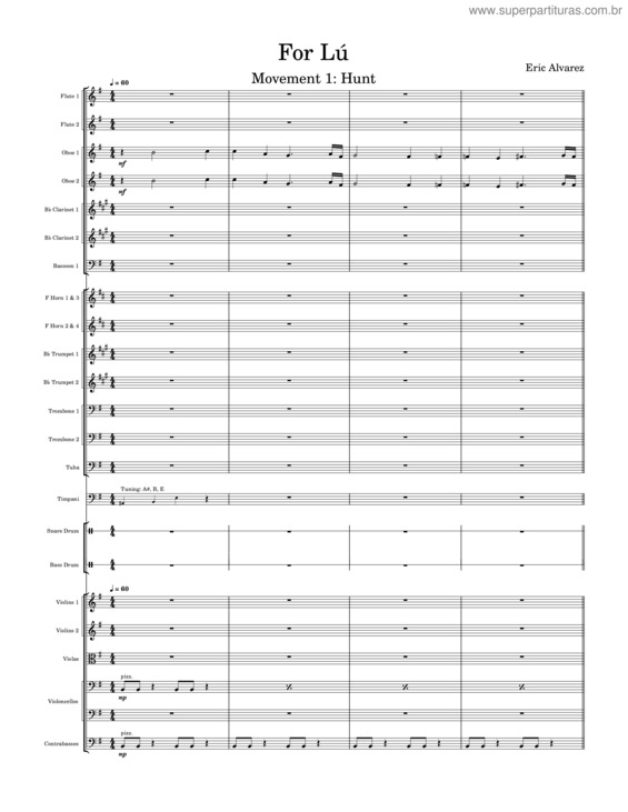 Partitura da música For Lú – I