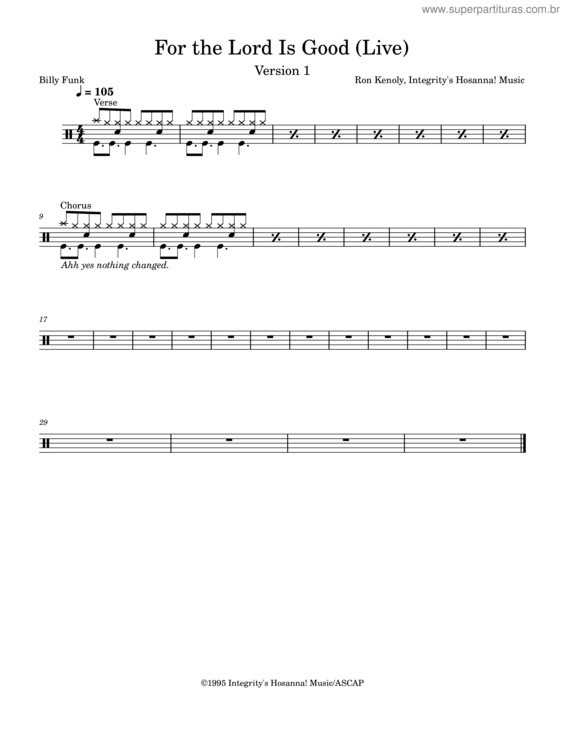 Partitura da música For The Lord Is Good v.2