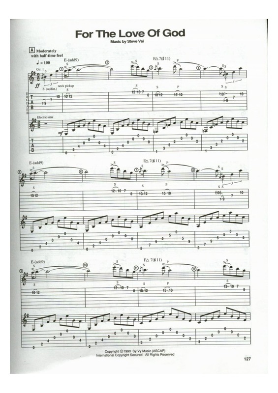 Partitura da música For The Love Of God