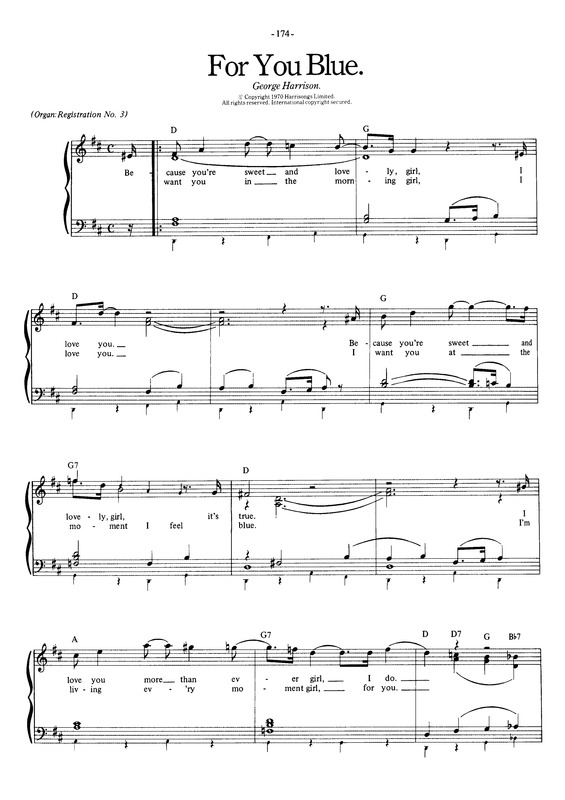 Partitura da música For You Blue v.3