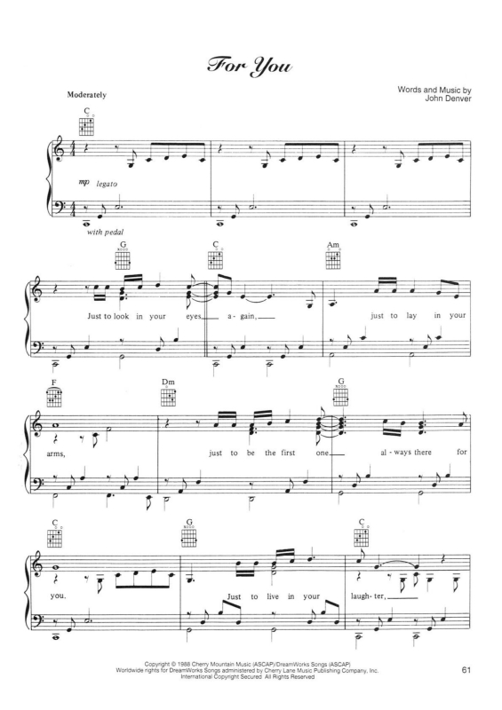 Partitura da música For You v.3