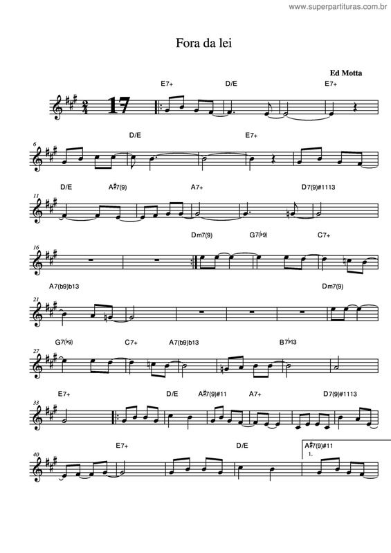 Partitura da música Fora Da Lei v.2