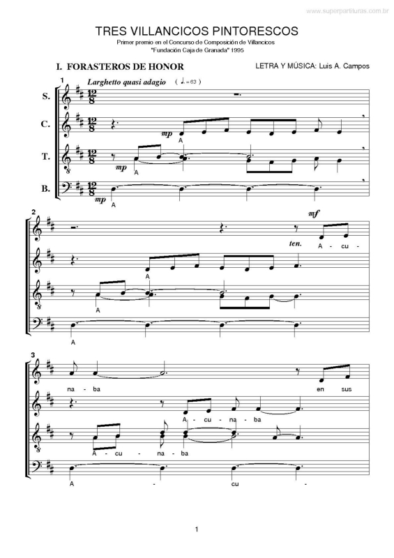 Partitura da música Forasteros de Honor