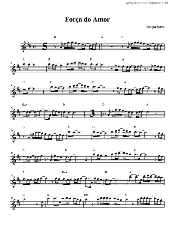 Partitura da música Força Do Amor v.3