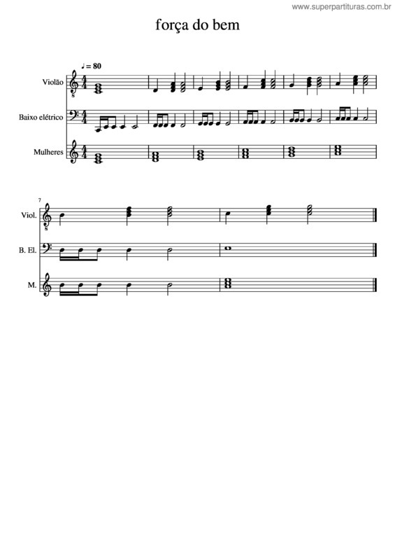 Partitura da música Força Do Bem