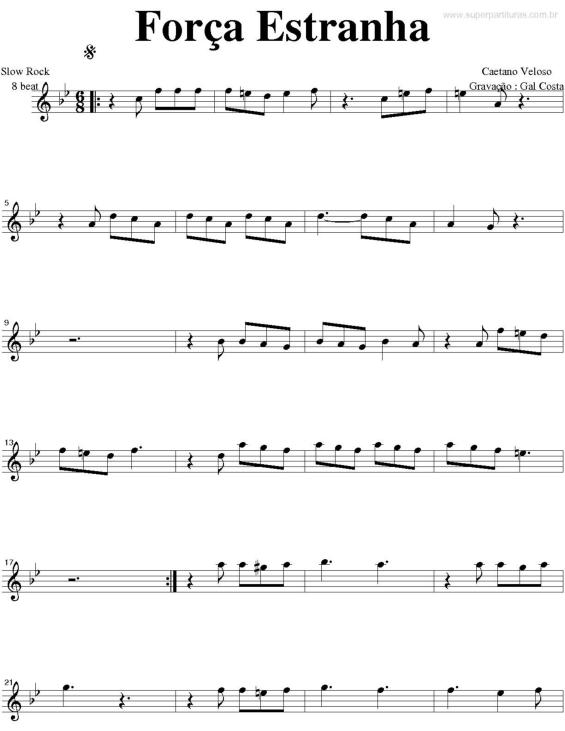 Partitura da música Força Estranha v.2