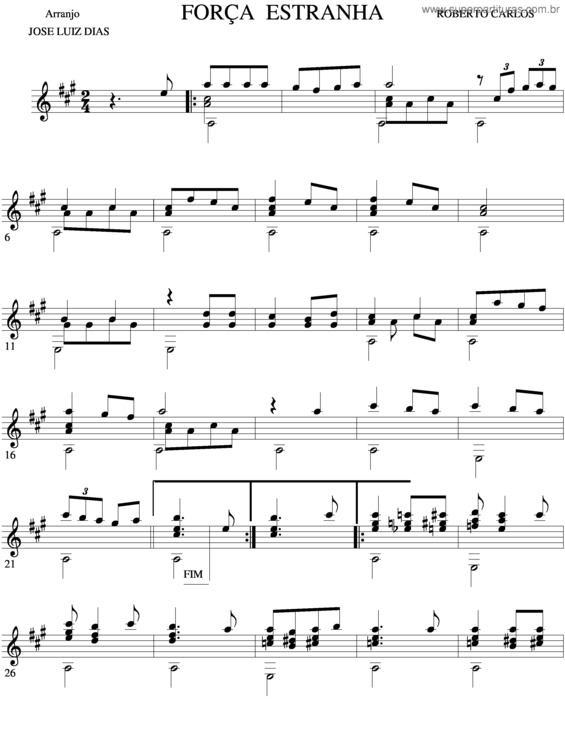 Partitura da música Força Estranha v.4