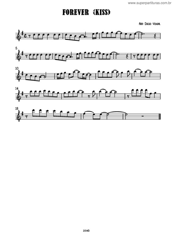 Partitura da música Forever (Kiss)