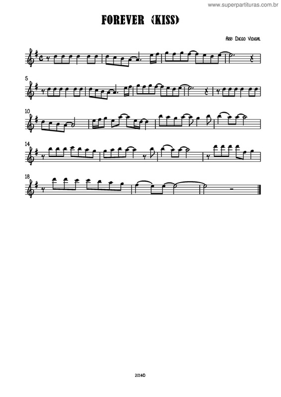 Partitura da música Forever (Kiss)