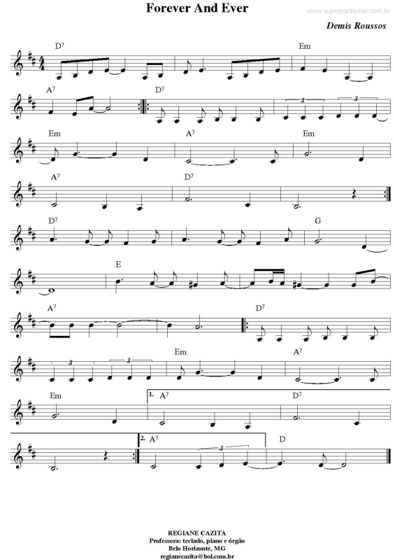 Partitura da música Forever And Ever