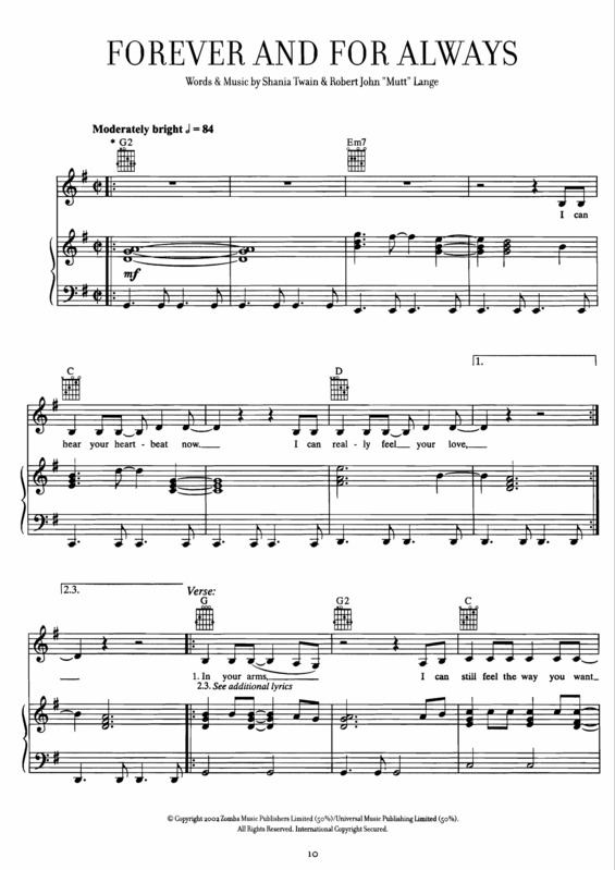 Partitura da música Forever And For Always