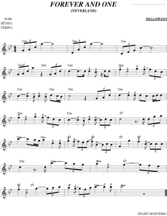 Partitura da música Forever and One v.2