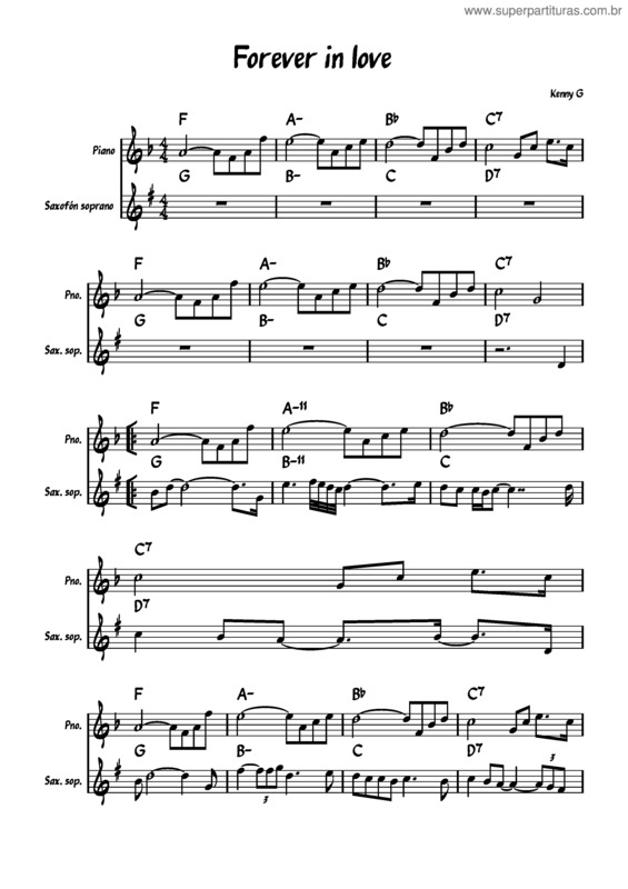 Partitura da música Forever In Love – Kenny G Forever In Love v.2