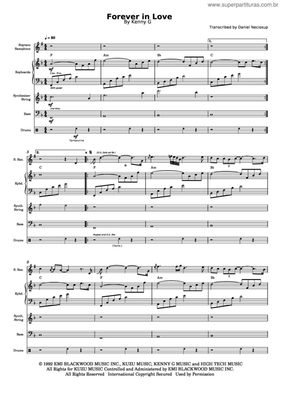 Partitura da música Forever In Love – Kenny G