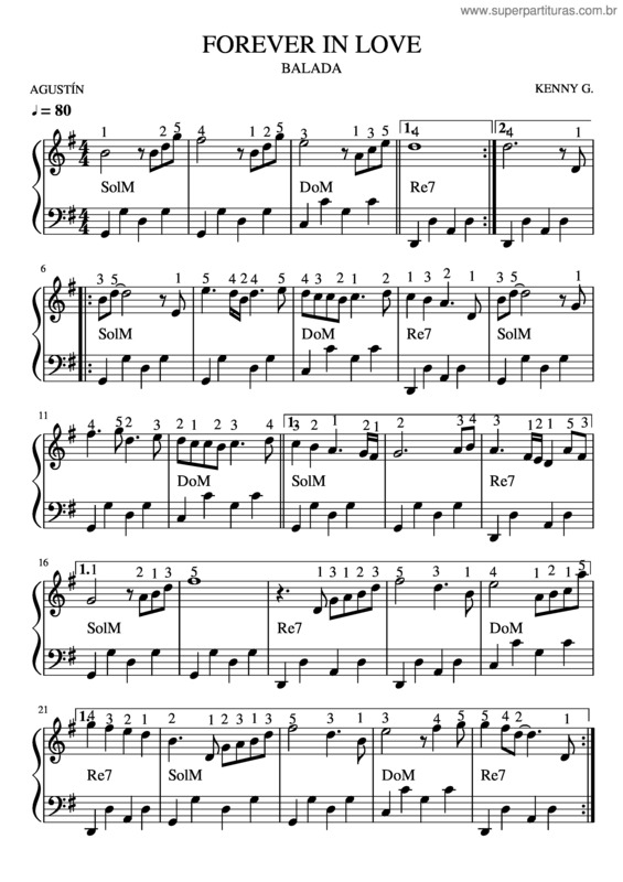 Partitura da música Forever In Love v.17