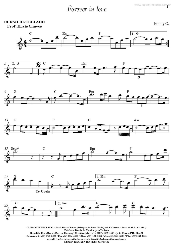 Partitura da música Forever In Love v.2