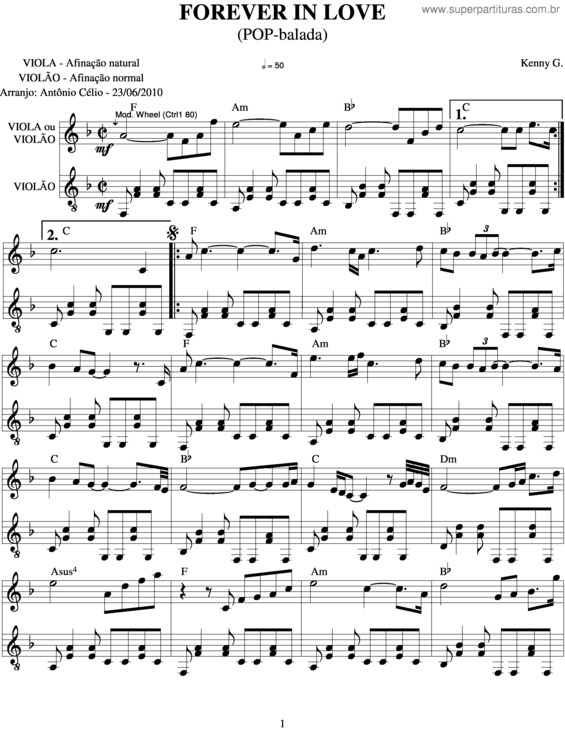 Partitura da música Forever In Love v.8