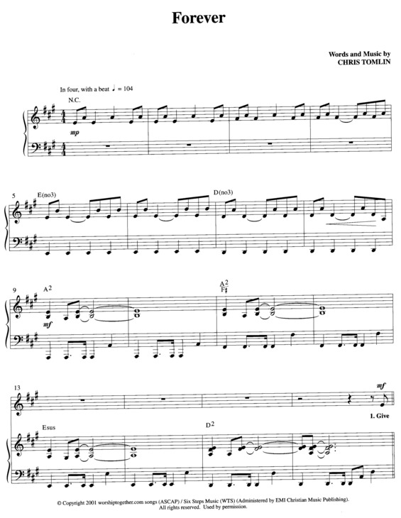 Partitura da música Forever v.6