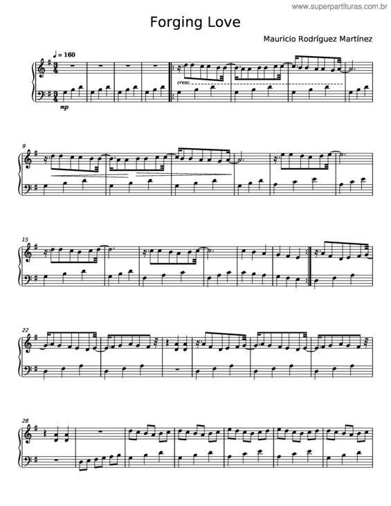 Partitura da música Forging Love – Mauricio Rodríguez Martínez
