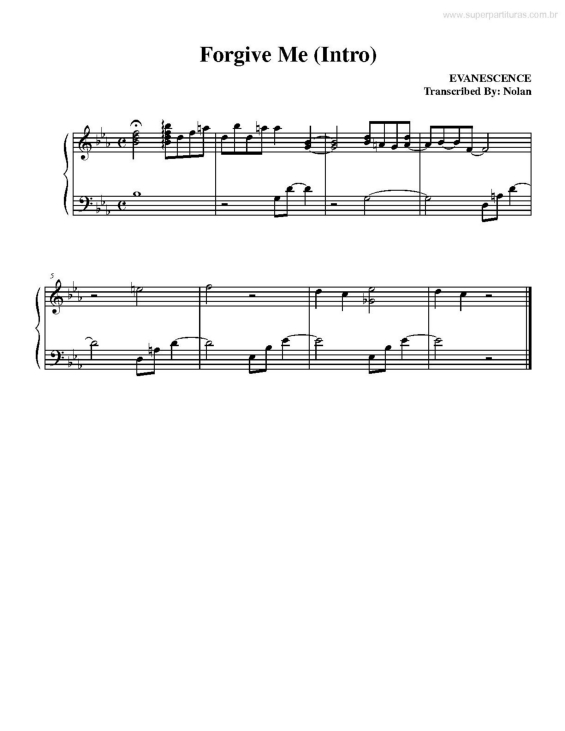 Partitura da música Forgive Me