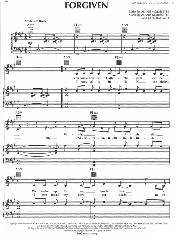 Partitura da música Forgiven