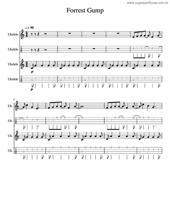 Partitura da música Forrest Gump – Alan Silvestri