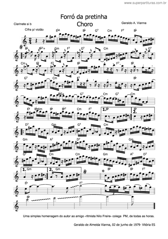 Partitura da música Forró Da Pretinha