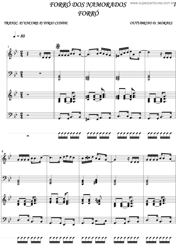 Partitura da música Forró Dos Namorados v.2