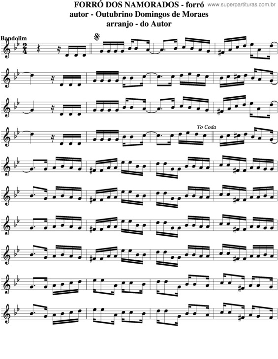 Partitura da música Forró Dos Namorados v.4