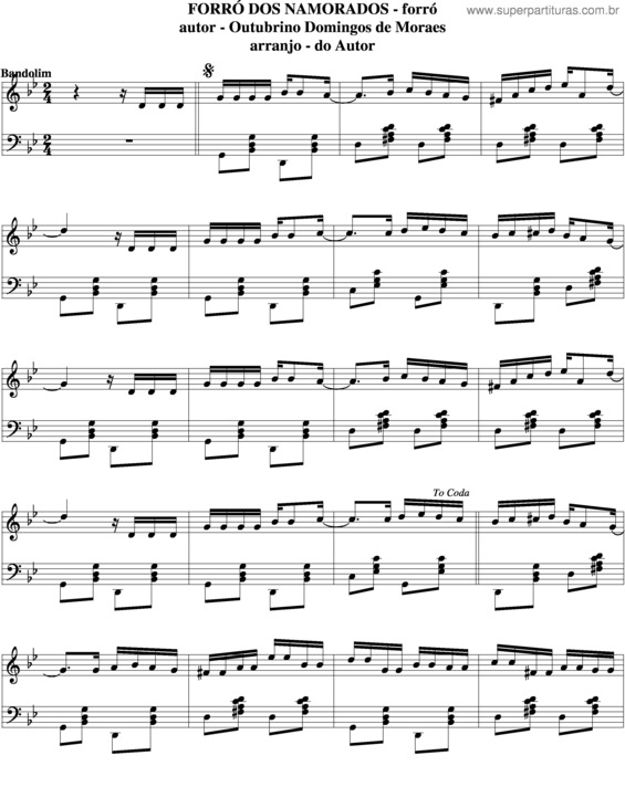 Partitura da música Forró Dos Namorados v.5