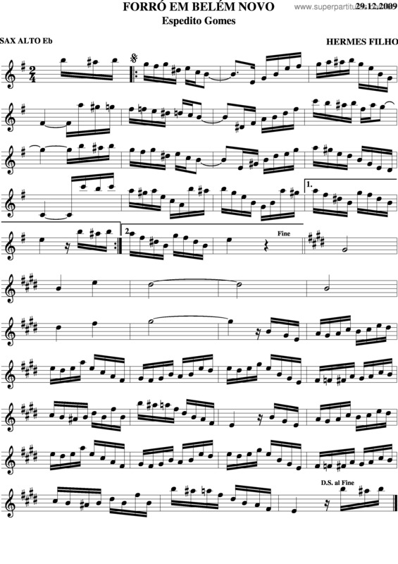 Partitura da música Forró Em Belém Novo