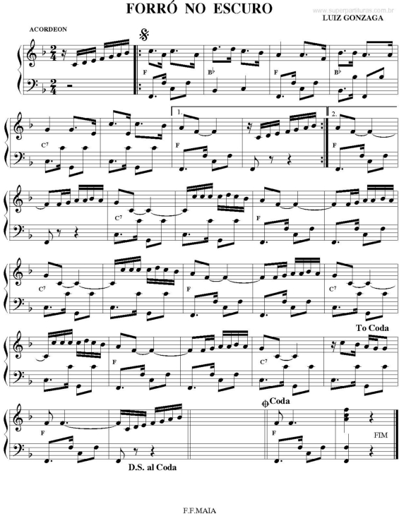 Partitura da música Forró no Escuro v.2