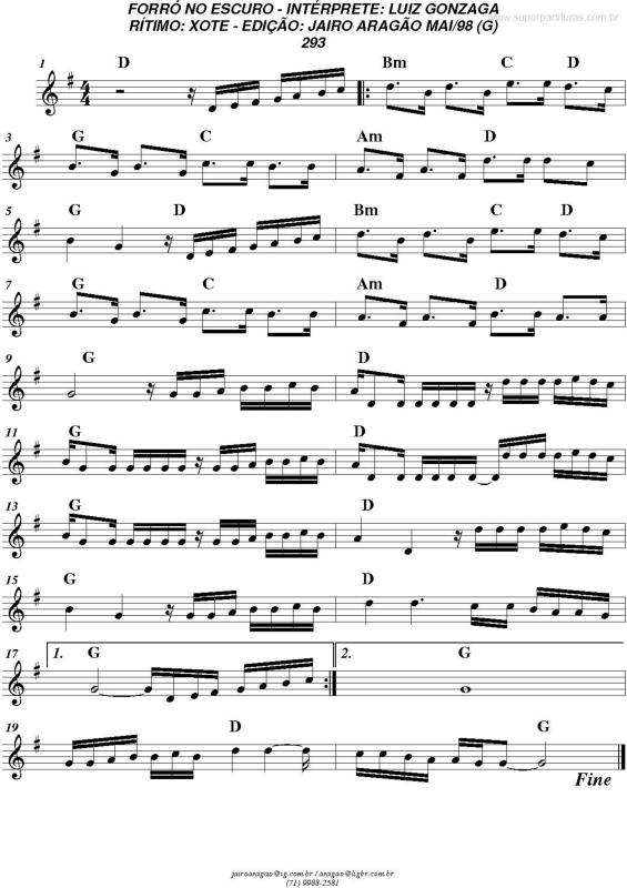 Partitura da música Forró No Escuro