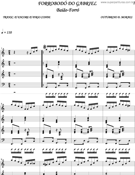 Partitura da música Forrobodo Do Gabriel