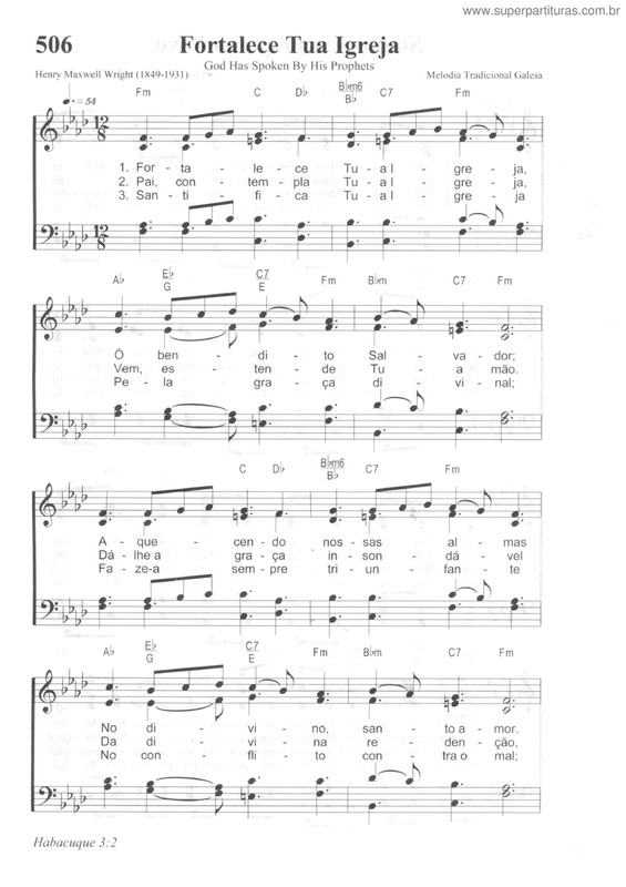 Partitura da música Fortalece Tua Igreja