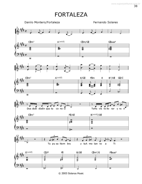 Partitura da música Fortaleza