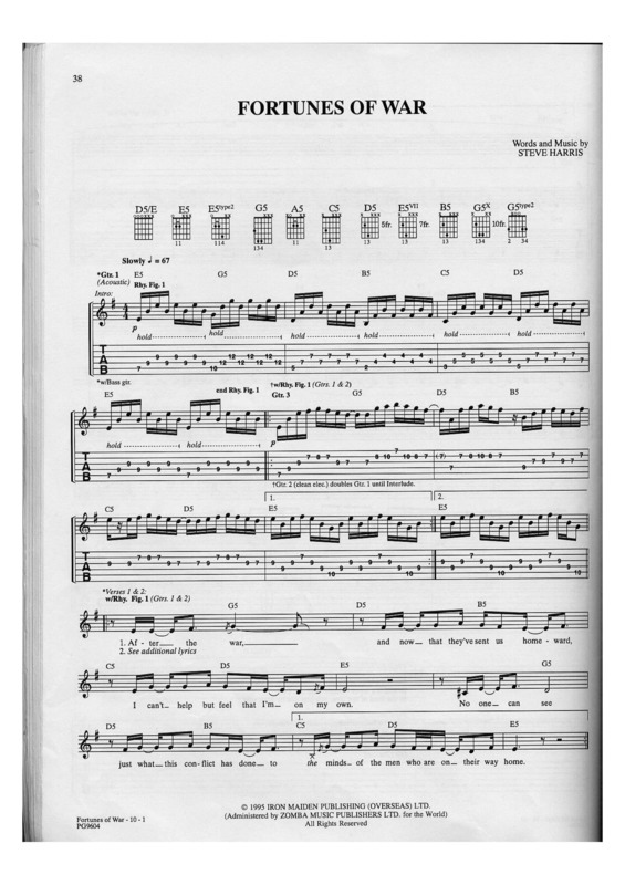 Partitura da música Fortunes Of War